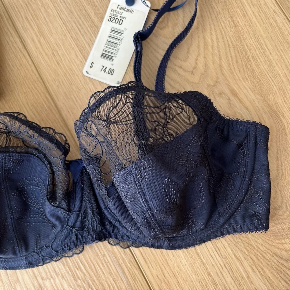 NWT Fantasie Estelle Side Support Bra- Navy 32DD
